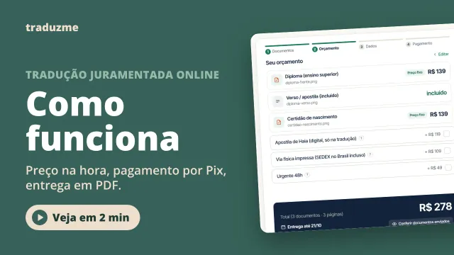 Vídeo: como funciona o orçamento online de tradução juramentada, do envio ao PDF
